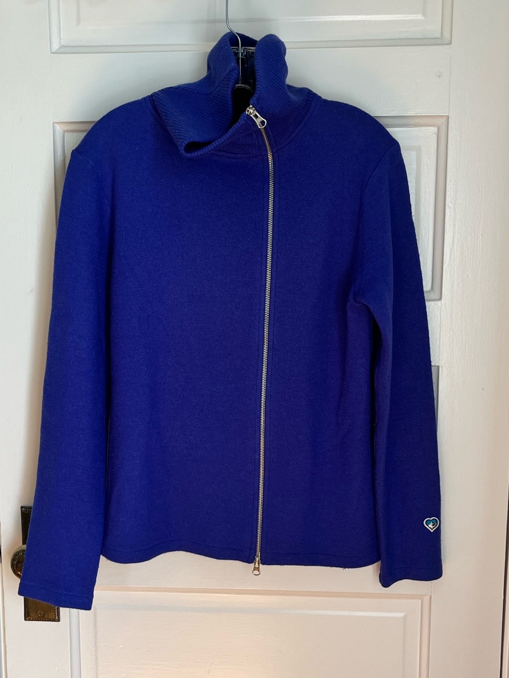 Kuhl Large Women's Purple Asymmetrical Zip Sweater Merino Wool - Picture 3 of 6
